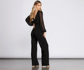 Chiffon Tie Waist Jumpsuit Sai Feel
